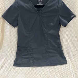 Cherokee Workwear V-Neck Scrup Top in Grey Women’s